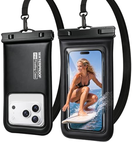 Floating Waterproof Phone Pouch 2 Pack, IP68 Dry bag Case for 7.0 Phones | Waterproof Phone Case,Floats in Water&Touchscreen,Underwater Shooting,Fits iPhone/Samsung,for Snorkeling,Beach,Kayak, Cruise