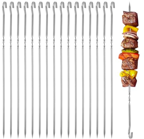 40 stycken grillspett 28 cm BBQ grillspett, rostfritt stål långa kebabspett