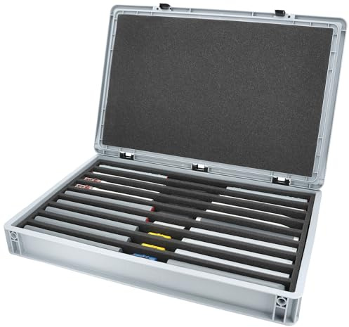 Feldherr Eurobox 60 x 40 cm Set für Modelleisenbahnen - Spur TT - 9 Fächer - Schaumstoffeinlage für stehende Aufbewahrung - kompakte Transportlösung für Loks und Waggons