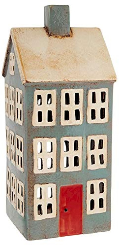 Village Pottery Extra Large Grey House Tealight Holder