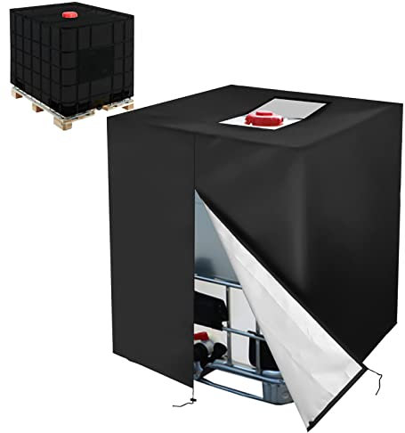 CSPone Telo serbatoio acqua IBC 1000 L copertura contenitore serbatoio acqua pioggia con cerniera antivento anti-UV resistente allo strappo