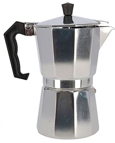 Acan Cafetera Italiana de Aluminio de 3 Tazas, 150 ml, con Tapa Transparente, cafetera clásica Italiana Apta para Todo Tipo de cocinas, 12,5 x 15 x 8,5 cm