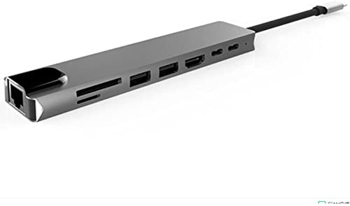 Adaptador multipuerto USB-C 8 en 1 Hub a 4K HDMI USB 3.0 Aux Adaptador