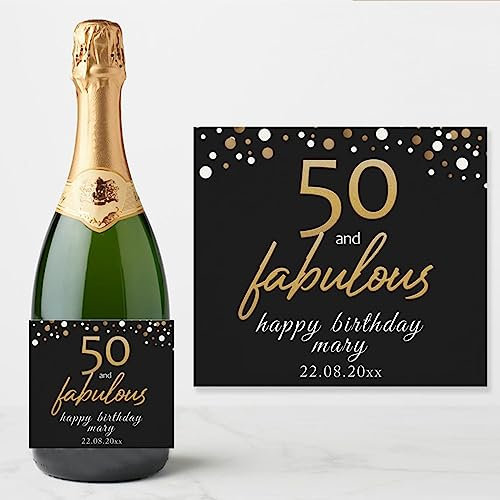 20 etichette personalizzate per bottiglie di champagne per matrimoni, per bottiglie di vino, battesimi, compleanni, feste di matrimonio (9,10 x 8,9 cm)