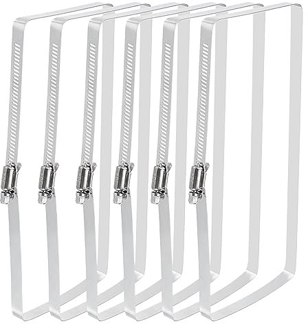 uxcell Rectangular Hose Clamps, 12 x 4 304 Stainless Steel Square Duct Pipe Clamp for Ducting, Securing Hose, Cable and Bridge Project Application, Pack of 6