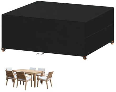 VANSHEIM Gartenmöbel Abdeckung Wasserdicht 180x100x75cm Winterfest Abdeckplane Gartenmöbel 420D Oxford Abdeckung Gartenmöbel Abdeckhauben Hüllen, Schutzhülle Gartenmöbel für Gartentisch Sitzgruppe