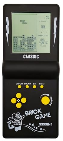 TAQY Retro Spielkonsole blockieren 26 Spiele Tragbare tragbare Konsole Brick-Spiel/Rennen/Panzerschlacht Puzzlespiel Elektronisches Spielzeug Kinder/Freunde (Black)