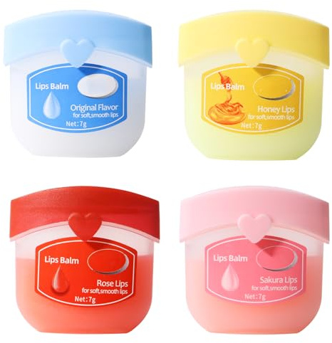 EOGRFW 4 Stück Hydrating Lip Balm Set,Feuchtigkeitsspendende Lippenmaske | Pflegender Lippenbalsam,Lip Sleeping Mask,Lippenbalsam Lippenpflege für Verblassende Lippenlinien