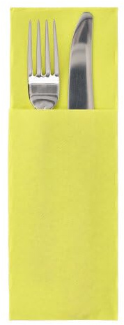 PAPSTAR 50 Cutlery Pockets Napkins 'Daily Collection' 48 cm x 30 cm Lime Green with Cutlery Fold