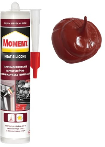 Hochtemperatur Silikon für Backöfen bis 260 Grad -Dichten und Kleben -Ideal für Öfen und Heizungen - Haftet auf Metall, Glas, Keramik, Holz, Silikonharzen (1 x 280ml)