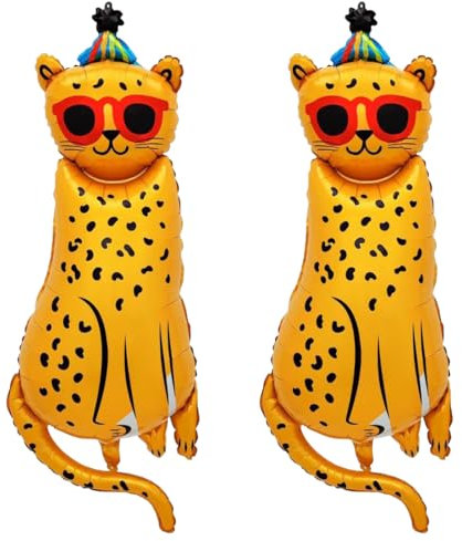 Folienballon Tiere Leopard XXL, Ballons Leopard, Luftballons Tiere, Dschungel Deko Geburtstag, Party Animals Helium Ballon Tiere, Waldtiere Ballon für Kinder Geburtstag Party Deko Geschenk