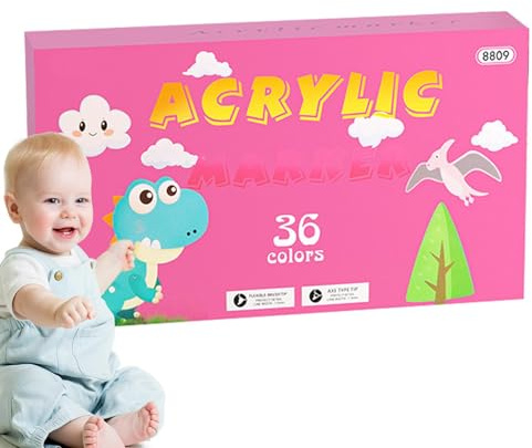 Pennarelli per graffiti artistici, pennarelli per pittura acrilica,Penna per pittura 12/24/36 colori pennarello per pittura | Marcatore Graffiti ad asciugatura rapida, pennarello ad acqua con punta