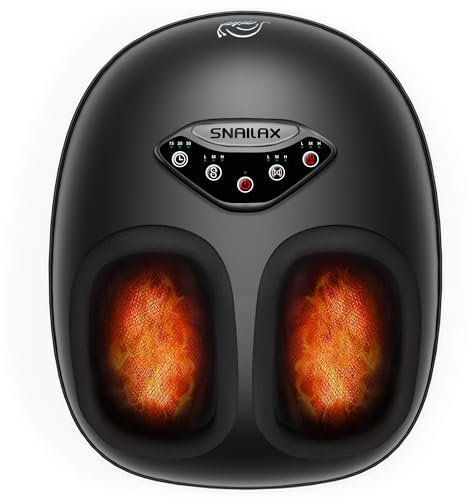 Snailax Massaggiatore per piedi con calore, Shiatsu massaggiatore per piedi per fascite plantare, Impastamento profondo, Compressione, Massaggio plantare a vibrazione, Regali per uomini donne