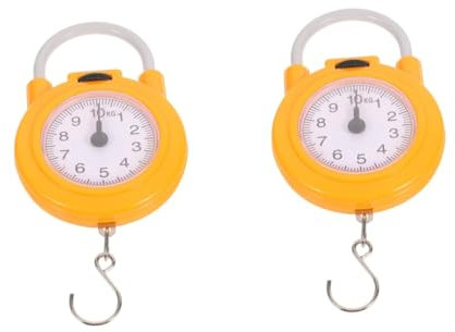 Sosoport 2pcs Micro Écailleur Balance Numérique Gramme Jeu Pèse-bébé Humain Poisson Lester Pèse- Pour Bagages Opération Leurres De Pêche En Eau Supérieure Pèse-valise Pinces Métal Yellow