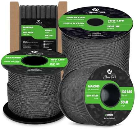 Abma Cord 2mm Paracord 15M 100% Nylonrep 1 Tråd Nylonsnöre Typ I