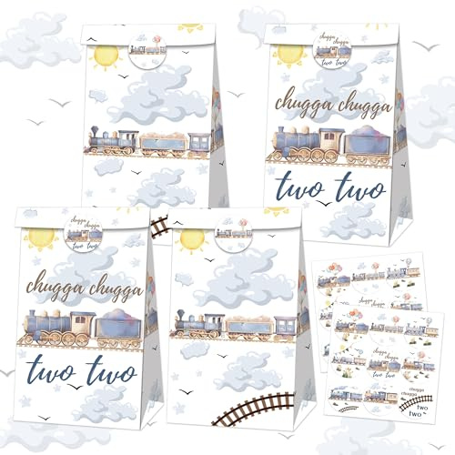 12 pcs tarin artículos para fiestas tren bolsas favoritas goodies caramelo tratar bolsas para chugga chugga dos dos decoración para fiestas choo choo im dos cumpleaños