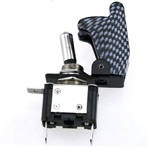 Vaguelly 12V Interruttore con LED e Copertura Protettiva per Auto Barche e Veicoli da Corsa Design Compatto e Resistente Installazione Orizzontale