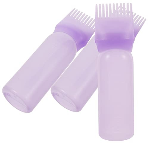 FOMIYES Lot De 3 Flacons Applicateurs D'huile Capillaire Pour Racines, 60 Ml, Plastique, Violet, Pour Coloration Et Soin Des Cheveux En Salon De Coiffure
