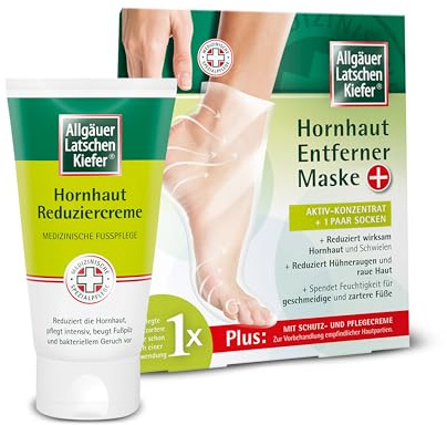 ALLGÄUER LATSCHENKIEFER Hornhaut Entferner Set – gegen Hornhaut, Schwielen & raue Füße – mit Fruchtsäuren, Latschenkiefernöl, Shea Butter – Fußpflege für zarte, geschmeidige & gepflegte Füße