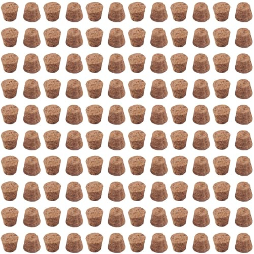 120 Pack Tapered Natural Cork Stoppers | 11-14mm Food Safe Airtight Bottle Corks, Leakproof Reusable Stoppers for Homebrew Wine Beer, Spice Jars & Wedding Favours