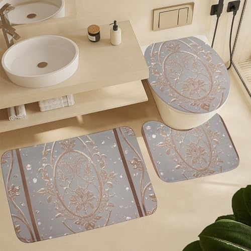 3 Piezas Juego De Alfombra De Baño Brilla En La Oscuridad 3 Alfombrillas De Baño Durable Moda Alfombras De Cama, para Dormitorio, Bathroom, Cocina