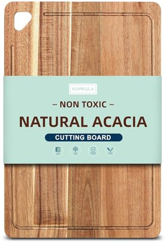 HOMKULA Petites planches à découper en bois d'acacia pour cuisine avec suspension - Mini planche à découper en bois pour légumes, 1-XS (10) K1