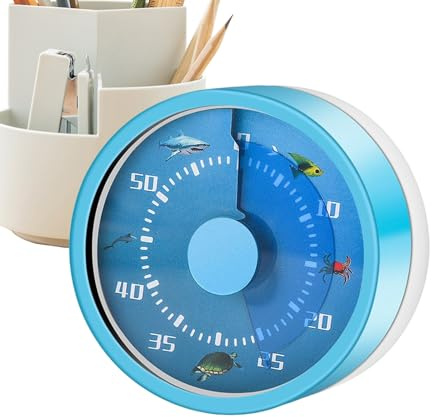 Timer visivo – Dispositivo di conto alla rovescia con carica da 60 minuti, timer meccanico compatto da cucina, orologio visivo silenzioso per il monitoraggio del, strumento portatile di gestione
