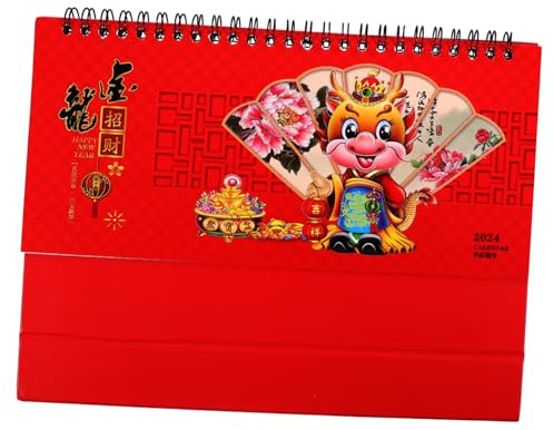 DOITOOL Wochenkalender 2024 Tischkalender Tischkalender 2024 Dekor Jahr 2024 Kalender Monatskalender Für Drachenkalender 2024