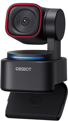 OBSBOT Tiny 3 Lite Webcam 4K avec Audio Spatiale AI – Caméra PTZ Compacte avec AI Tracking, Capteur 1/2, Tri-Mic, Voice Control, 120FPS, HDR, Webcam PC/Mac, Streaming, Meeting, Switch 2