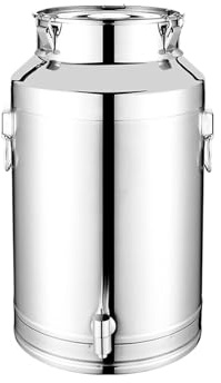 Oil Container - Stainless Steel Oil Dispenser, 14L Milk Container, Heavy-Duty Grain Holder, Secure Flour Coffee Sugar Cereal Bean Tea Snack Canister For Home Baking Cooking Prep Areas Use Daily