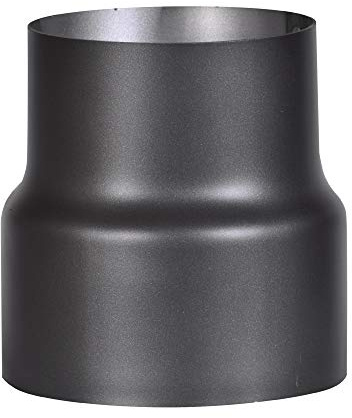 FIREFIX R150/Ü2 reduktion 150 till 130 för 2 mm tjocka rökrör, svartlackerad, från 150 mm ugnsanslutning till 130 mm vägganslutning
