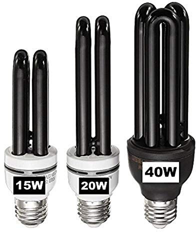 MASUNN E27 15/20/40W Black UV stérilisateurs Ampoule Violette Lampe Germicide scène Performances AC110-127V - 40w