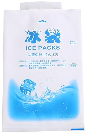 Walfront 10pcs Paquetes de Gel de Hielo Seco PE de Grado Alimenticio Freezable Bolsa de Gel de Enfriamiento para Almacenamiento de Alimentos(200ml)