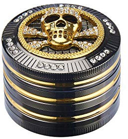 Champ-High 18259 Bling Skull Grinder 40506118 - Macinino Erbe, Colore: Argento, S