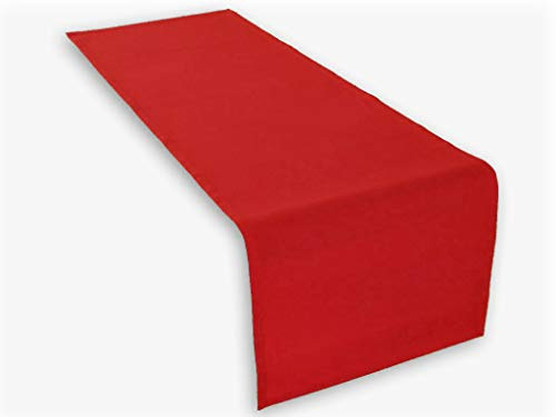 Lemos Home Hochwertiger Tischläufer aus Baumwolle. Tischtuch, Tischdecke. Große Auswahl an Farben. (Rot)
