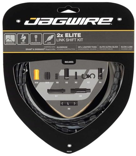 Jagwire 2X Elite Link Shift Kabel-Set für Erwachsene, Unisex, Schwarz, Einheitsgröße | Kabel