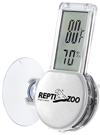 REPTI ZOO Reptile Thermometer Hygrometer with Suction Cup, Digital Thermometer Hygrometer for Reptile Rearing Box Terrarium Tank Bearded Dragon, Temperature & Humidity Gauge Fahrenheit (℉)