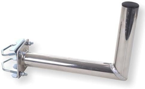 Erwin Weiß GmbH Mastausleger Alu Abstand 350 mm I Wandhalterung | für Satellitenschüssel I mit feuerverzinktem Stahlrohr Durchmesser 48 mm I Winkel Wandhalterung für Sat Antenne