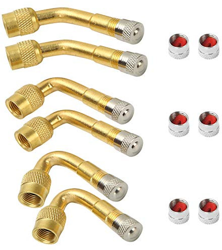 6 Stück Ventilverlängerung, Bolatus Ventil Verlängerung Kupfer Ventiladapter Winkel Ventilverlängerung Reifenventilverlängerung 45 90 135 Grad Winkelventil für Auto Motorrad Fahrrad Scooter