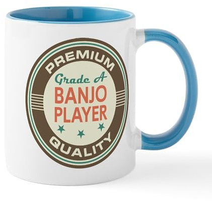 CafePress Banjo Player Vintage Mug 11 oz (325 ml) Ceramic Coffee Mug