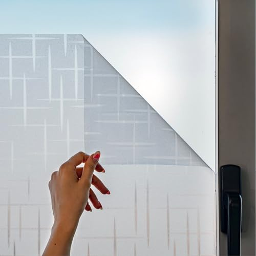 MARAPON® Milchglas Fensterfolie mit Sternenmuster [30x200 cm] inkl eBook mit Profitipps - Statische Haftung - Fensterfolie selbsthaftend Blickdicht - Sichtschutzfolie Fenster - Sichtschutz Bad