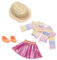 Glitter Girls Deluxe Puppenkleidung 36 cm Puppen Faltenrock & Rüschchenjacke Outfit – Rock, Regenbogen Jacke, Sonnenhut und Sandalen – Zubehör für Puppen, Spielzeug ab 3 Jahren