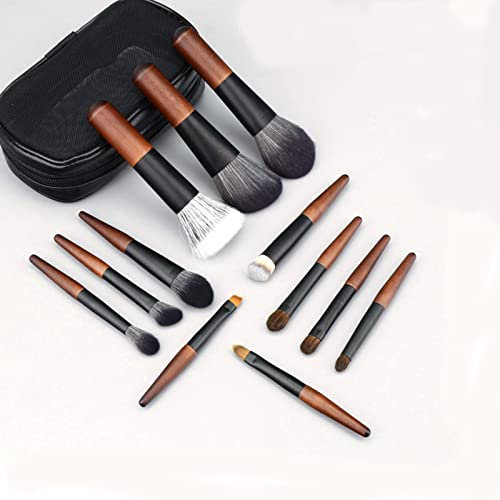 Mini Travel Makeup Brushes Brush Set Liquid Foundation Portable Set,12pcs Complete Function Cosmetic Kit,Professional Beauty For Powder Lipstick Highlight Eyeshadow-Travel