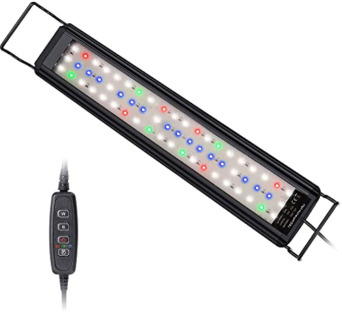 BELLALICHT Luce per Acquario Illuminazione LED per Acquari, Lampada a spettro completo con Timer, regolabile in 10 livelli di luminosità, programmabile per 6/10/12 ore, SPL-30