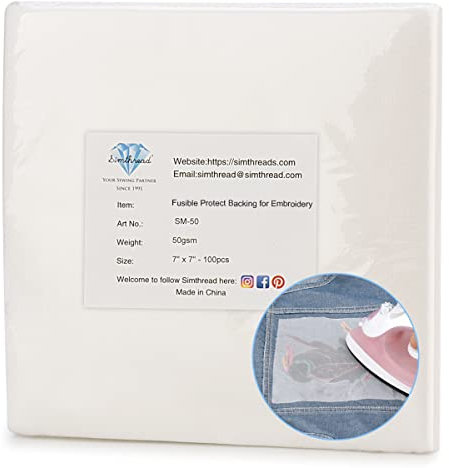 Simthread bügeleinlage die rückseite von Stickereien abdecken weiß, 7 x 7 (17.78CM x 17.78CM) 100 Stück