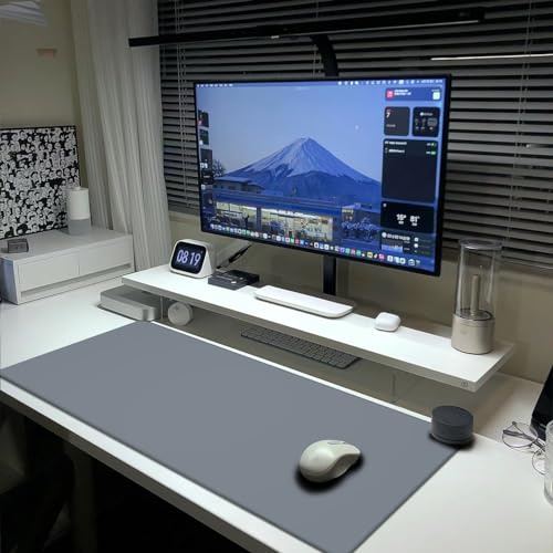Gray Mouse Pad Extended Large Gaming Mousepad XL Big Long Oversized Desk Mat Stitched Edges 31.5 X 11.8 Inch for Home Office