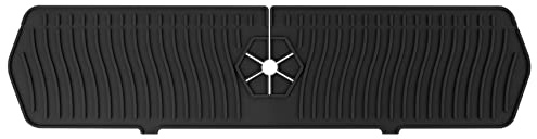 Srrrwunti Kitchen Sink Splash Guards Sink Splash Guards Mat Long Silicone Faucet Handle for Kitchen Black