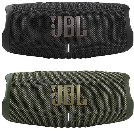 JBL Charge 5 - Altoparlante Bluetooth portatile impermeabile - Nero/Verde (coppia)
