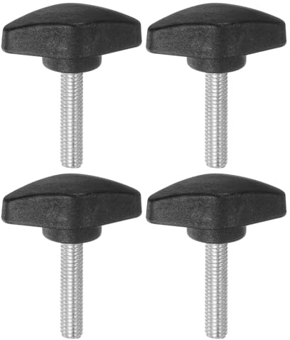 QUARKZMAN 4 Stück Rändelschrauben M6 x 30mm Flügelschraube mit T-förmige Handgriff, Verzinkte Kohlenstoffstahl Gewindebolzen Daumenschrauben 36mm Spannschraubenknopf für Schnellentfernung