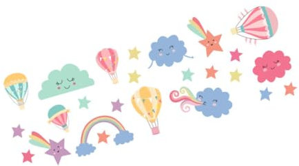 Homoyoyo Autocollants Muraux Dessin Animé 22 X 60 Cm Faciles À Poser Et À Coller Pour Le Salon